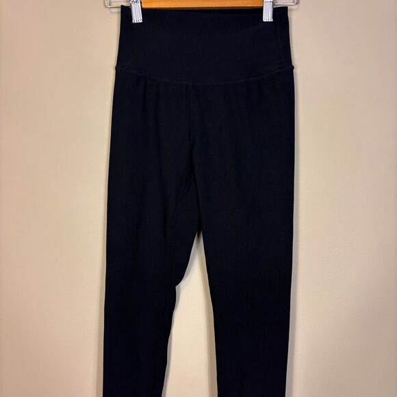 Wilo The Label Black Ribbed High Waisted Leggings Small - Picture 3 of 6
